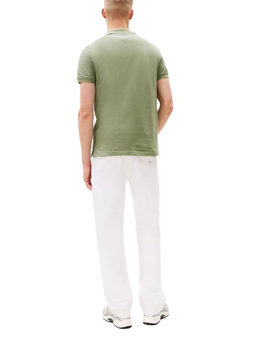 Polo uomo verde militare in cotone Tommy Jeans | DM0DM20676MR6